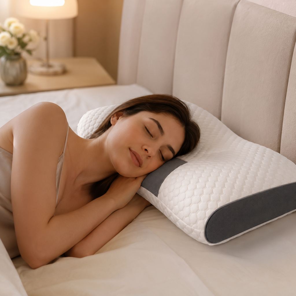 Almohada Cervical Ergonómica para Dormir con Soporte de Cuello