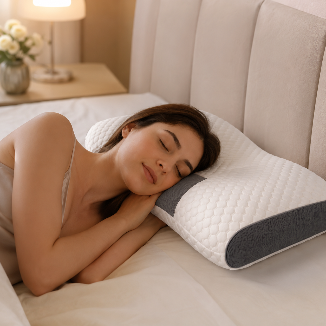 Almohada Cervical Ergonómica para Dormir con Soporte de Cuello