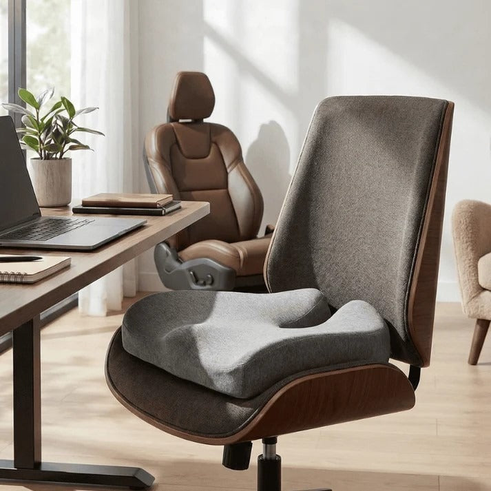 Cojín de Asiento Viscoelástico para Coxis y Silla de Oficina, Coche y Casa