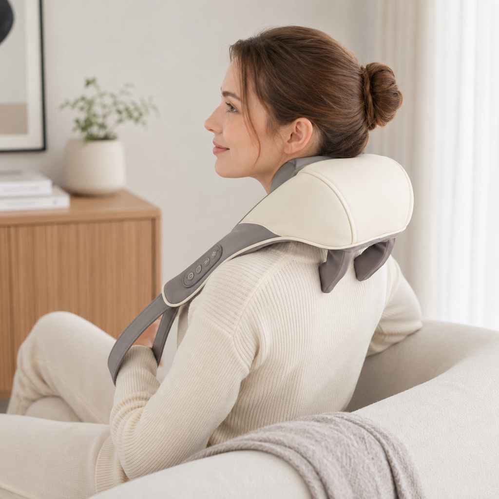 Masajeador Cervical Inalámbrico con Calor para Cuello y Hombros