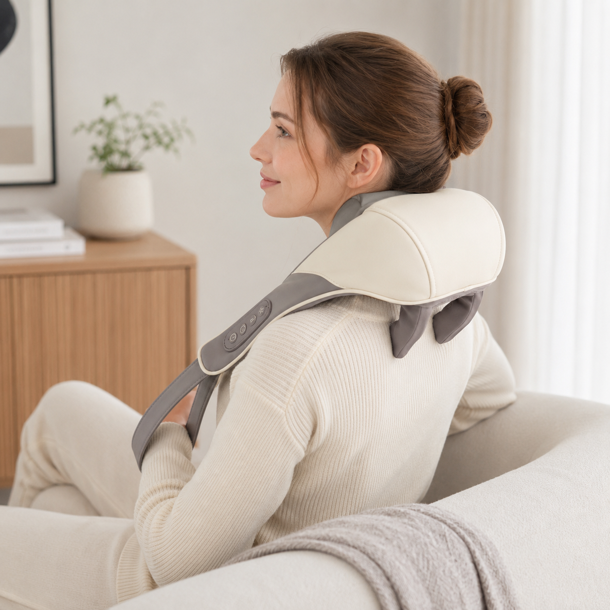 Masajeador Cervical Inalámbrico con Calor para Cuello y Hombros