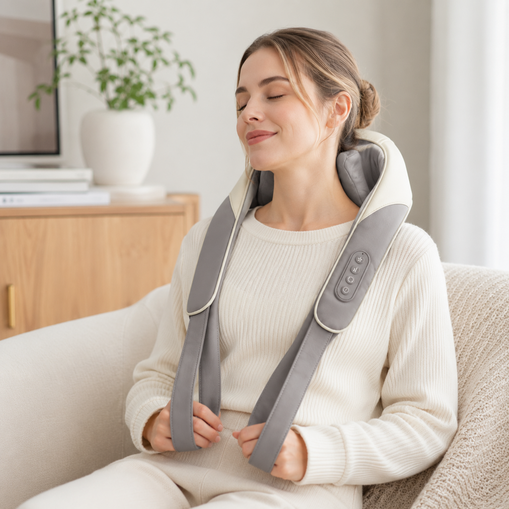 Masajeador Cervical Inalámbrico con Calor para Cuello y Hombros
