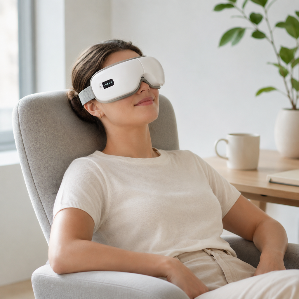 Masajeador Ocular Inalámbrico con Calor y Bluetooth